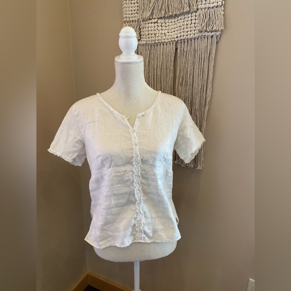 JJill, 100%‎ Linen blouse. Size small.